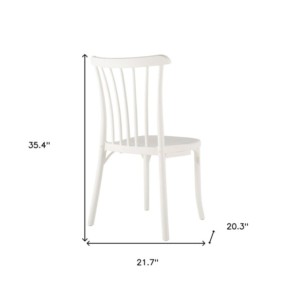 Homeroots Set Of Four 22-inch White Heavy Duty Outdoor Stacking Dining Chairs For Comfort And Style  Plastic 565184