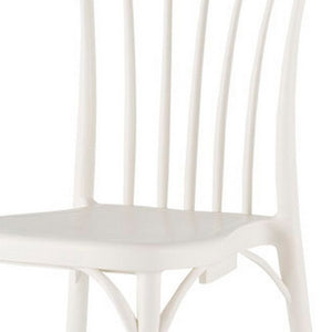 Homeroots Set Of Four 22-inch White Heavy Duty Outdoor Stacking Dining Chairs For Comfort And Style  Plastic 565184