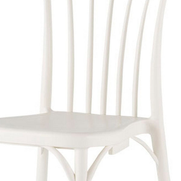 Homeroots Set Of Four 22-inch White Heavy Duty Outdoor Stacking Dining Chairs For Comfort And Style  Plastic 565184