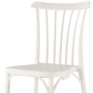 Homeroots Set Of Four 22-inch White Heavy Duty Outdoor Stacking Dining Chairs For Comfort And Style  Plastic 565184