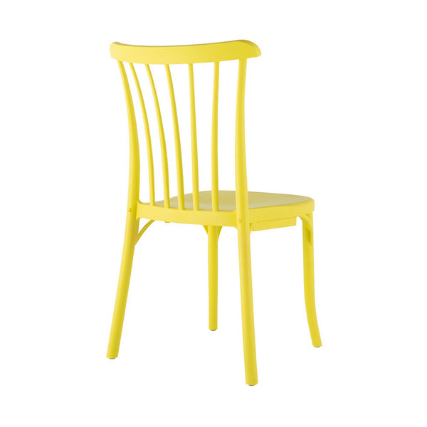 Homeroots Set Of Four 22" Yellow Heavy Duty Plastic Outdoor Stacking Chairs – Stylish, Durable & Comfortable  Plastic 565185