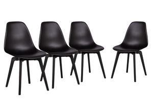 Homeroots Set Of Four Stylish Black Heavy Duty Plastic Dining Chairs – Perfect For Any Room, Durable & Elegant   565186