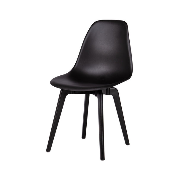 Homeroots Set Of Four Stylish Black Heavy Duty Plastic Dining Chairs – Perfect For Any Room, Durable & Elegant   565186