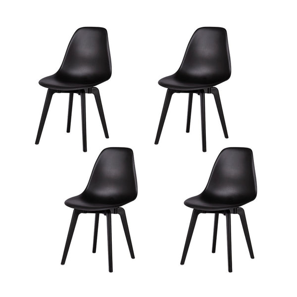 Homeroots Set Of Four Stylish Black Heavy Duty Plastic Dining Chairs – Perfect For Any Room, Durable & Elegant   565186