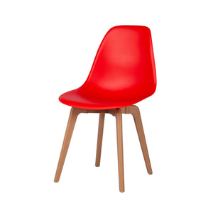 Homeroots Set Of Four 21" Red Heavy Duty Plastic Outdoor Dining Chairs For Stylish Patio Relaxation & Elegance  Plastic 565187