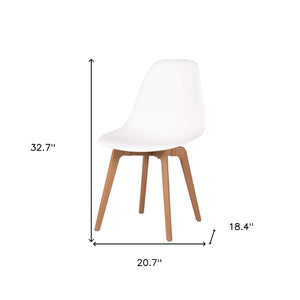 HomeRoots Set of Four Stylish Two-Tone Heavy Duty Plastic Dining Chairs for Modern Spaces & Versatile Use 565188