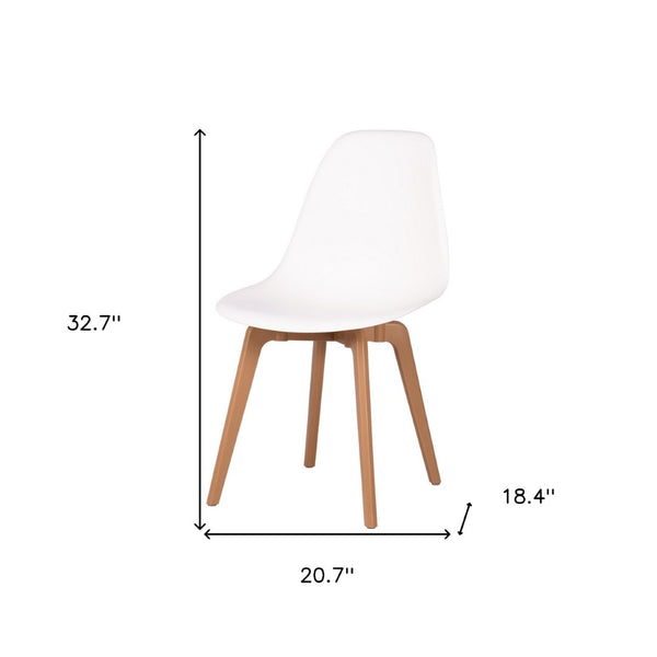 HomeRoots Set of Four Stylish Two-Tone Heavy Duty Plastic Dining Chairs for Modern Spaces & Versatile Use 565188