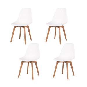 HomeRoots Set of Four Stylish Two-Tone Heavy Duty Plastic Dining Chairs for Modern Spaces & Versatile Use 565188