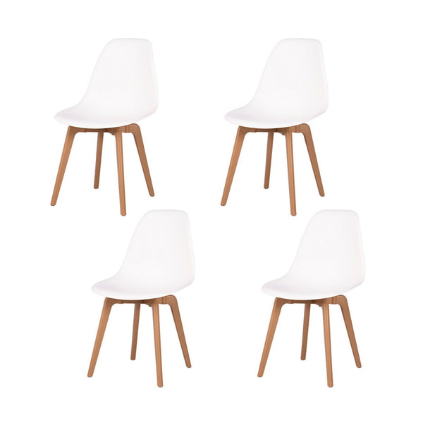 HomeRoots Set of Four Stylish Two-Tone Heavy Duty Plastic Dining Chairs for Modern Spaces & Versatile Use 565188