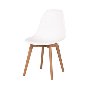 HomeRoots Set of Four Stylish Two-Tone Heavy Duty Plastic Dining Chairs for Modern Spaces & Versatile Use 565188