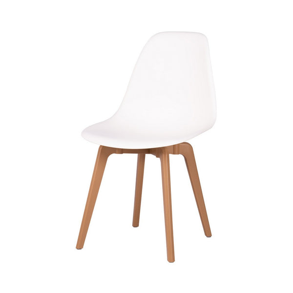 HomeRoots Set of Four Stylish Two-Tone Heavy Duty Plastic Dining Chairs for Modern Spaces & Versatile Use 565188