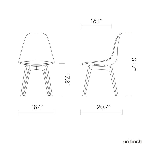 HomeRoots Set of Four Stylish Two-Tone Heavy Duty Plastic Dining Chairs for Modern Spaces & Versatile Use 565188