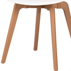 HomeRoots Set of Four Stylish Two-Tone Heavy Duty Plastic Dining Chairs for Modern Spaces & Versatile Use 565188