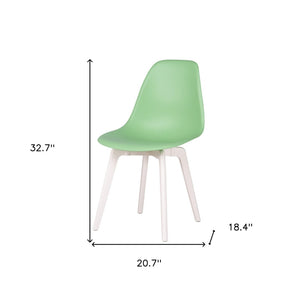 Homeroots Set Of Four Mint Green & White Heavy-duty Plastic Dining Chairs For Stylish Home Seating Solutions   565189