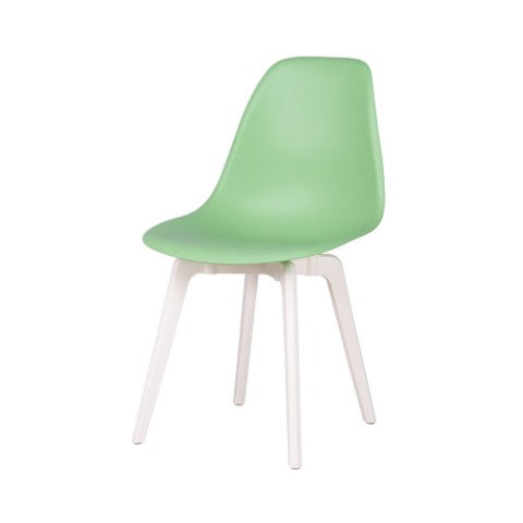Homeroots Set Of Four Mint Green & White Heavy-duty Plastic Dining Chairs For Stylish Home Seating Solutions   565189