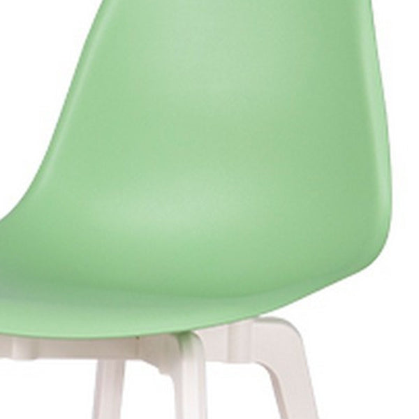 Homeroots Set Of Four Mint Green & White Heavy-duty Plastic Dining Chairs For Stylish Home Seating Solutions   565189