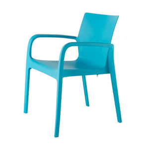 HomeRoots Set of Two Blue Heavy-Duty Plastic Stacking Dining Chairs for Stylish Indoor & Outdoor Seating 565194