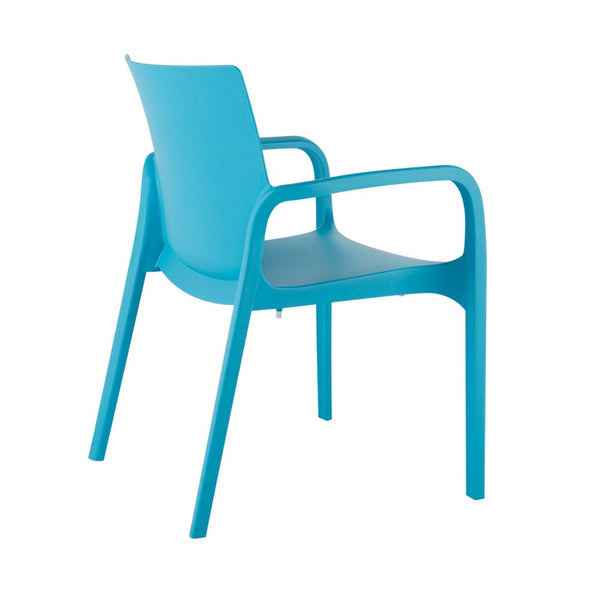 HomeRoots Set of Two Blue Heavy-Duty Plastic Stacking Dining Chairs for Stylish Indoor & Outdoor Seating 565194