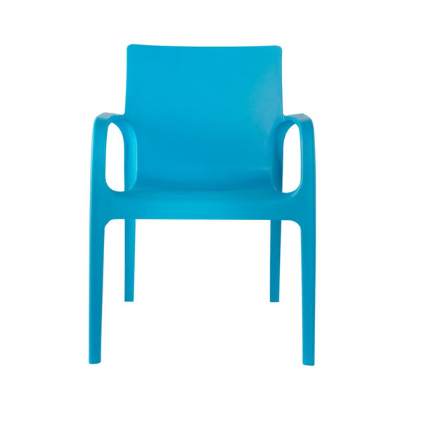 HomeRoots Set of Two Blue Heavy-Duty Plastic Stacking Dining Chairs for Stylish Indoor & Outdoor Seating 565194