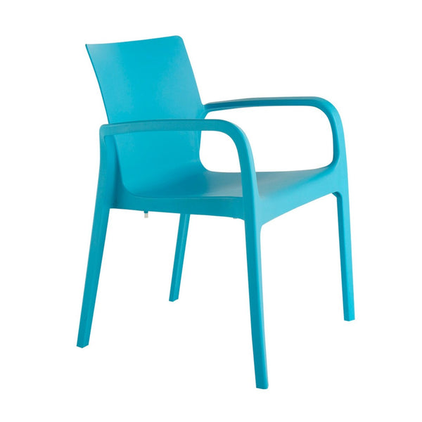HomeRoots Set of Two Blue Heavy-Duty Plastic Stacking Dining Chairs for Stylish Indoor & Outdoor Seating 565194