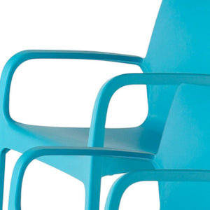 HomeRoots Set of Two Blue Heavy-Duty Plastic Stacking Dining Chairs for Stylish Indoor & Outdoor Seating 565194