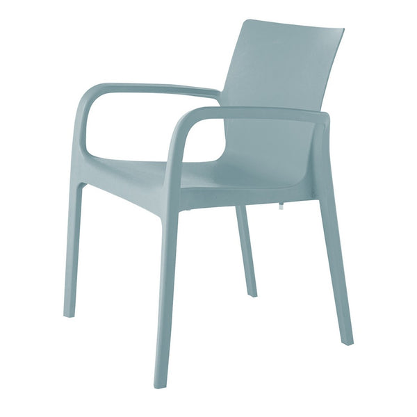 HomeRoots Set of Two Baby Blue Stacking Chairs - Heavy-Duty Outdoor Dining Comfort for Home & Hospitality Use 565195