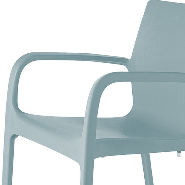 HomeRoots Set of Two Baby Blue Stacking Chairs - Heavy-Duty Outdoor Dining Comfort for Home & Hospitality Use 565195