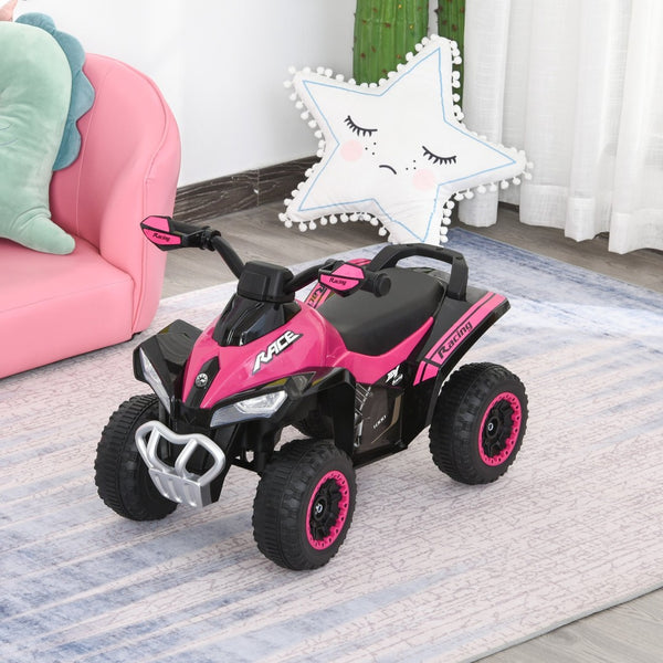 English Elm Aosom Toddler Foot Powered Ride on Atv Toy with Led Lights and Built in Music W2225P217968
