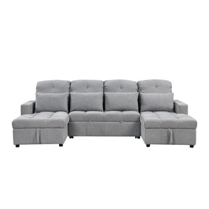 English Elm 101.2" Modular Chenille Sectional Sofa with Tufted Cushions and Deep Seating for Living Room N719S001750E