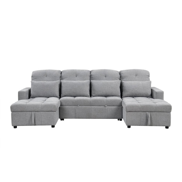 English Elm 101.2" Modular Chenille Sectional Sofa with Tufted Cushions and Deep Seating for Living Room N719S001750E