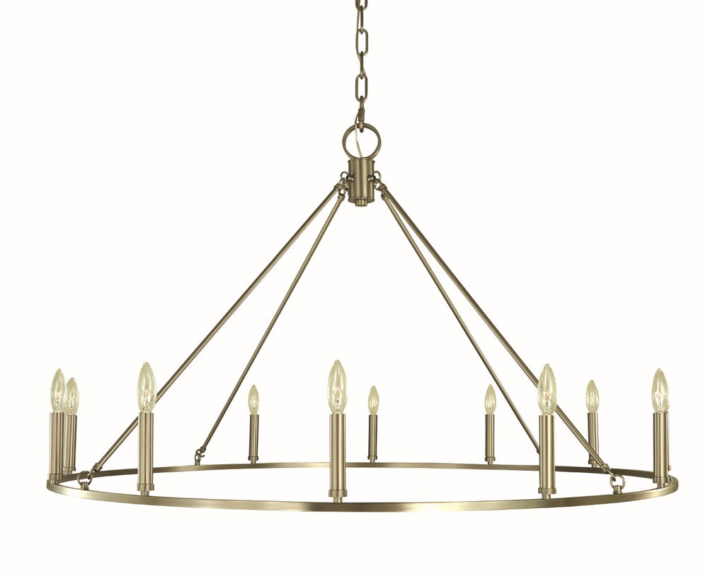 Framburg 12-light Elegant Midtown Dining Chandelier With Thin Square Tubing For Modern Sophistication Brushed Nickel Metal 5652 Bn