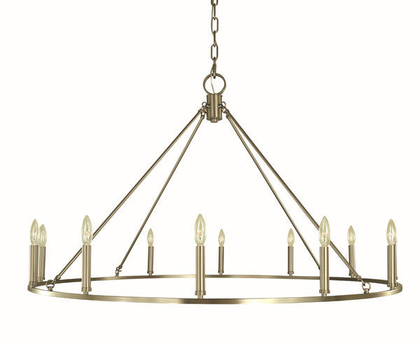 Framburg 12-light Elegant Midtown Dining Chandelier With Thin Square Tubing For Modern Sophistication Brushed Nickel Metal 5652 Bn
