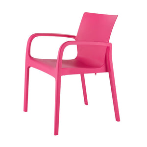 HomeRoots Set of Two Fuchsia Heavy-Duty Stacking Dining Chairs - Stylish, Durable, Space-Saving Seating Solution! 565200
