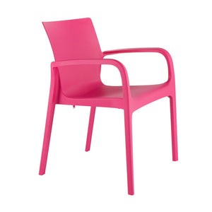 HomeRoots Set of Two Fuchsia Heavy-Duty Stacking Dining Chairs - Stylish, Durable, Space-Saving Seating Solution! 565200