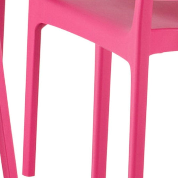 HomeRoots Set of Two Fuchsia Heavy-Duty Stacking Dining Chairs - Stylish, Durable, Space-Saving Seating Solution! 565200