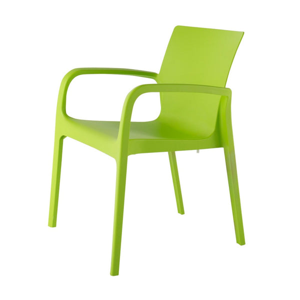 HomeRoots Set of Two Green Heavy-Duty Stacking Chairs for Comfortable Outdoor Dining & Versatile Use 565201