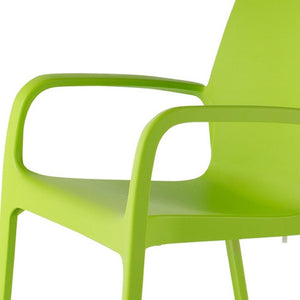 HomeRoots Set of Two Green Heavy-Duty Stacking Chairs for Comfortable Outdoor Dining & Versatile Use 565201