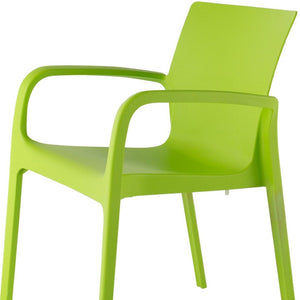 HomeRoots Set of Two Green Heavy-Duty Stacking Chairs for Comfortable Outdoor Dining & Versatile Use 565201