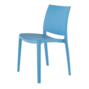 HomeRoots Set of Four Blue Heavy-Duty Stacking Chairs – Stylish, Durable, Easy-Clean, Indoor/Outdoor Use! 565206