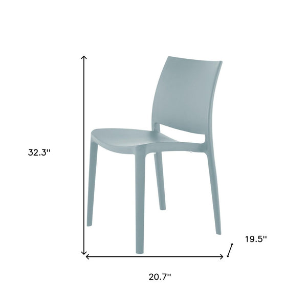 HomeRoots Set of Four Baby Blue Heavy-Duty Plastic Dining Chairs – Stylish, Stackable & Easy to Clean! 565207