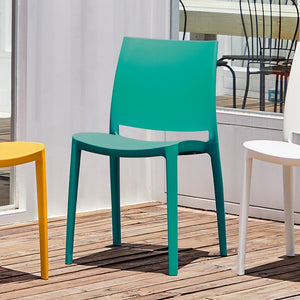 HomeRoots Set of Four Turquoise Heavy-Duty Stacking Dining Chairs - Stylish, Comfortable, and Versatile Seating 565208