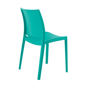 HomeRoots Set of Four Turquoise Heavy-Duty Stacking Dining Chairs - Stylish, Comfortable, and Versatile Seating 565208