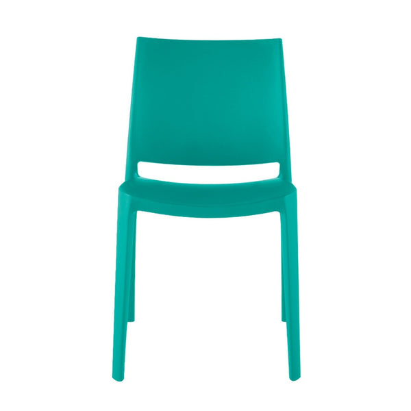 HomeRoots Set of Four Turquoise Heavy-Duty Stacking Dining Chairs - Stylish, Comfortable, and Versatile Seating 565208