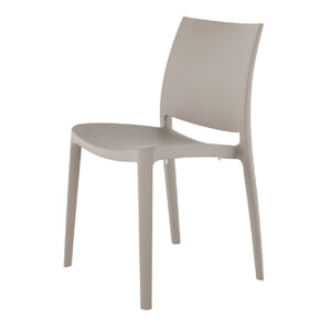 HomeRoots Set of Four Taupe Stacking Chairs - Heavy-Duty, Weather-Resistant, Perfect for Outdoor Dining & More 565209