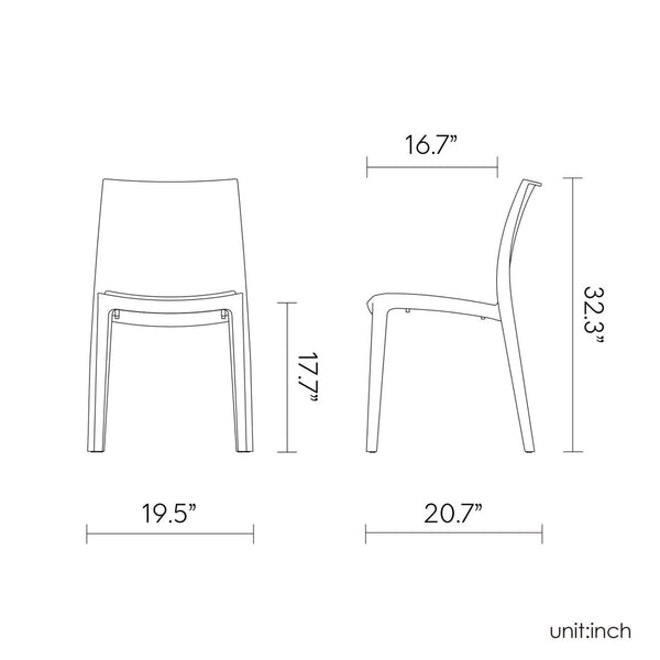 HomeRoots Set of Four Taupe Stacking Chairs - Heavy-Duty, Weather-Resistant, Perfect for Outdoor Dining & More 565209