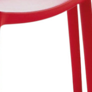 HomeRoots Set of Four Red Heavy-Duty Stacking Dining Chairs for Indoor & Outdoor Comfort, Style, & Storage 565211