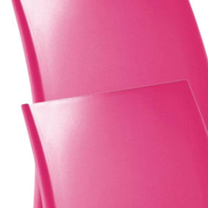 HomeRoots Set of Four Fuchsia Heavy-Duty Outdoor Stacking Chairs – Durable, Stylish, and Space-Saving Design! 565212
