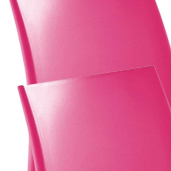 HomeRoots Set of Four Fuchsia Heavy-Duty Outdoor Stacking Chairs – Durable, Stylish, and Space-Saving Design! 565212