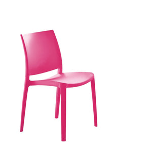 HomeRoots Set of Four Fuchsia Heavy-Duty Outdoor Stacking Chairs – Durable, Stylish, and Space-Saving Design! 565212