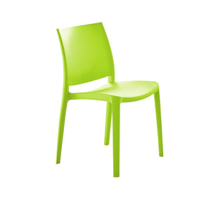 HomeRoots Set of Four Green Stacking Chairs – Heavy-Duty Outdoor Seating for Patio, Poolside, or Dining Areas 565213